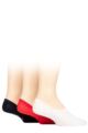 Mens 3 Pair Pringle Gourock Cotton Invisible Shoe Liners - White  / Red / Navy