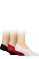 Mens 3 Pair Pringle Gourock Cotton Invisible Shoe Liners - White  / Red / Navy