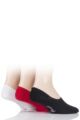 Mens 3 Pair Pringle Gourock Cotton Shoe Liners - Black / White / Red