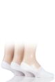 Mens 3 Pair Pringle Plain Cotton Loafer Socks - White