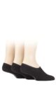 Mens 3 Pair Pringle Plain Cotton Cushioned PED Socks - Black