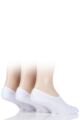 Mens 3 Pair Pringle Plain Cotton Cushioned PED Socks - White