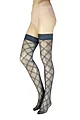 Women's 1 Pair Trasparenze Phuket Lurex Sparkle Diamond Check Hold Ups - Grey