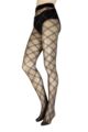 Ladies 1 Pair Trasparenze Phuket Lurex Sparkle Diamond Check Tights - Black