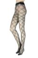 Women's 1 Pair Trasparenze Phuket Lurex Sparkle Diamond Check Tights - Grey