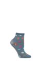 Ladies 1 Pair Trasparenze Platino Floral Patterned Socks - Denim