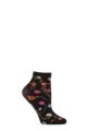 Ladies 1 Pair Trasparenze Platino Floral Patterned Socks - Black