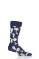 Mens and Ladies 1 Pair Happy Socks In The Park Combed Cotton Socks - Navy