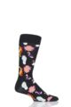 Mens and Ladies 1 Pair Happy Socks In The Park Combed Cotton Socks - Black