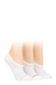 Ladies 3 Pair SOCKSHOP Wildfeet Cotton Sports Shoe Liner Socks - White