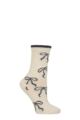 Women's 1 Pair SOCKSHOP Wildfeet Cashmere and Wool Blend Socks - Cream Bow