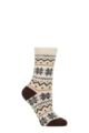 Women's 1 Pair SOCKSHOP Wildfeet Cashmere and Wool Blend Socks - Cream Fairisle