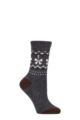 Women's 1 Pair SOCKSHOP Wildfeet Cashmere and Wool Blend Socks - Charcoal Ribbon