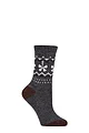 Women's 1 Pair SOCKSHOP Wildfeet Cashmere and Wool Blend Socks - Charcoal Ribbon