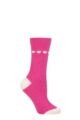 Ladies 1 Pair SOCKSHOP Wildfeet Cashmere and Merino Wool Blend Socks - Pink Heart