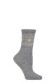 Women's 1 Pair SOCKSHOP Wildfeet Cashmere and Wool Blend Socks - Grey / Cream Fair Isle