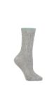 Ladies 1 Pair SOCKSHOP Wildfeet Cashmere and Merino Wool Blend Socks - Grey Lurex