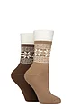 Women's 2 Pair SOCKSHOP Wildfeet Thermal Socks - Brown / Grey