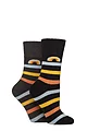 Women's 2 Pair SOCKSHOP Wildfeet Thermal Socks - Black / Charcoal Rainbow
