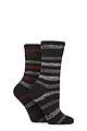 Women's 2 Pair SOCKSHOP Wildfeet Thermal Socks - Black Stripes
