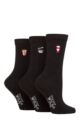 Ladies 3 Pair SOCKSHOP Wildfeet Embroidered Socks - Soda / Movie / Popcorn