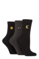 Women's 3 Pair SOCKSHOP Wildfeet Embroidered Socks - Star / Eye / Sun