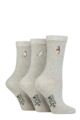 Women's 3 Pair SOCKSHOP Wildfeet Embroidered Socks - Grey Cats