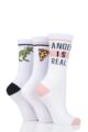 Ladies 3 Pair SOCKSHOP Wildfeet Slogan Cotton Sports Socks - Hanger