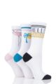 Ladies 3 Pair SOCKSHOP Wildfeet Slogan Cotton Sports Socks - Hello Summer