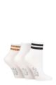 Ladies 3 Pair SOCKSHOP Wildfeet Plain Mid Cut Ribbed Crew Socks - White