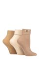 Ladies 3 Pair SOCKSHOP Wildfeet Turn Over Top Socks - Bee