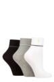 Ladies 3 Pair SOCKSHOP Wildfeet Turn Over Top Socks - Lightning