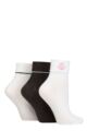 Ladies 3 Pair SOCKSHOP Wildfeet Turn Over Top Socks - Peace