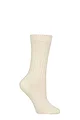 Women's 1 Pair Pantherella Agatha Merino Wool Cable Ribbed Socks - Cream