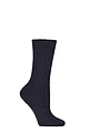 Women's 1 Pair Pantherella Agatha Merino Wool Cable Ribbed Socks - Navy