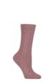 Women's 1 Pair Pantherella Agatha Merino Wool Cable Ribbed Socks - Old Rose