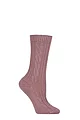 Women's 1 Pair Pantherella Agatha Merino Wool Cable Ribbed Socks - Old Rose