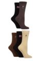 Women's 5 Pair SOCKSHOP Plain, Patterned and Striped Bamboo Socks - Embroidered Cocktail