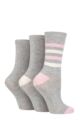 Ladies 3 Pair SOCKSHOP Patterned Plain and Striped Bamboo Socks - French Lavender