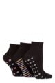 Ladies 3 Pair SOCKSHOP Patterned Bamboo Ankle Socks - Patterned Sole Spot / Stripe