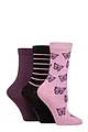 Women's 3 Pair SOCKSHOP Speckled Bamboo Socks - Smokey Pink