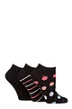 Women's 3 Pair SOCKSHOP Speckled Bamboo Trainer Socks - Black Spot