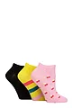 Women's 3 Pair SOCKSHOP Speckled Bamboo Trainer Socks - Lime Refresher
