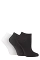 Women's 3 Pair SOCKSHOP Bamboo Trainer Socks with Smooth Toe Seams - Black / Charcoal / White