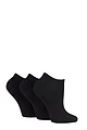 Women's 3 Pair SOCKSHOP Bamboo Trainer Socks with Smooth Toe Seams - Black