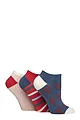 Women's 3 Pair SOCKSHOP Bamboo Trainer Socks with Smooth Toe Seams - Nautical Patterned