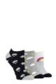 Ladies 3 Pair SOCKSHOP Bamboo Trainer Socks with Smooth Toe Seams - Clouds