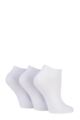 Ladies 3 Pair SOCKSHOP Bamboo Trainer Socks with Smooth Toe Seams - White