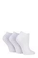 Women's 3 Pair SOCKSHOP Bamboo Trainer Socks with Smooth Toe Seams - White