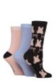 Women's 3 Pair SOCKSHOP Bamboo Feather Socks - Bows & Bunnies